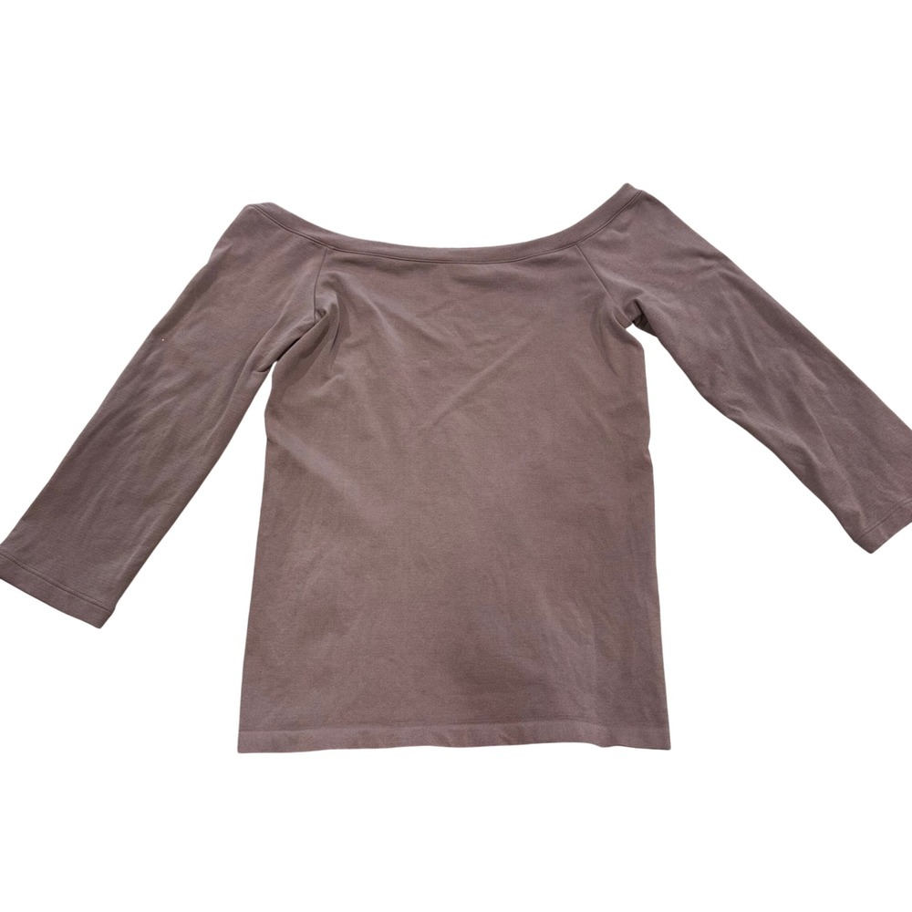 Seamless Off The Shoulder Long Sleeve Top OS Brown Bordeaux